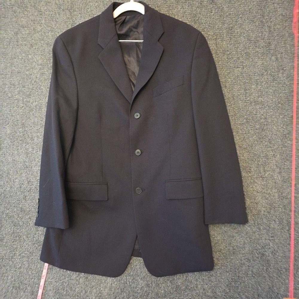 DKNY Suit Jacket Mens 38 Blue 100% Wool Canada Single Breasted Formal Business
